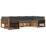 vidaXL Set de canapele de exterior cu pernă 6 pcs Natural și Antracit 3383775