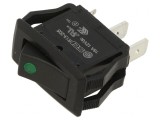 Comutator Rocker SPST ON-OFF 16A 12V cu LED Negru