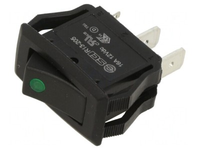 Comutator Rocker SPST ON-OFF 16A 12V cu LED Negru foto