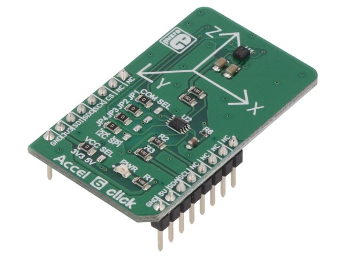 Placă prototip accelerometru I2C/SPI