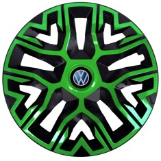 Set 4 Capace Roti 16 inchi (R16), Best Verde-Negru, Compatibile Cu Volkswagen