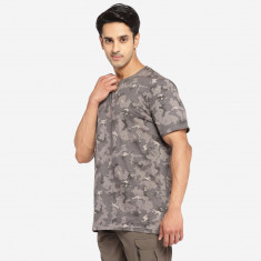 Tricou 100 Camuflaj Woodland gri Bărbați