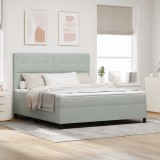 Cumpara ieftin Pat cu arc LED cu headboard Gri deschis 180 x 200 cm Catifea