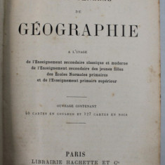 COURS GENERAL DE GEOGRAPHIE par F. SCHRADER et L. GALLOUEDEC , 1897