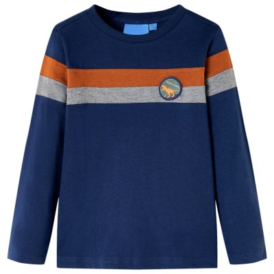 Tricou pentru copii cu m&amp;acirc;neci lungi, bleumarin, 116 12851 foto