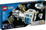 LEGO City Statie Spatiala Selenara 60349, set cu 500 piese, 6+ ani