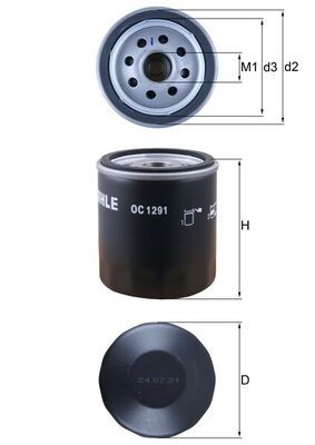 MAHLE OC 1291 Filtru ulei foto
