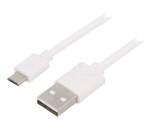 Cablu USB 2.0 A la Micro B 1m Alb, Goobay