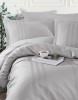Lenjerie de pat din bumbac 100%, pentru pat dublu, Melkor Gri, Clasy
