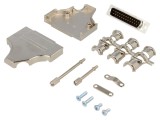Conector D-Sub 25 Pin Mufă Tată &icirc;n Unghi Lipire pe Cablu Neagră