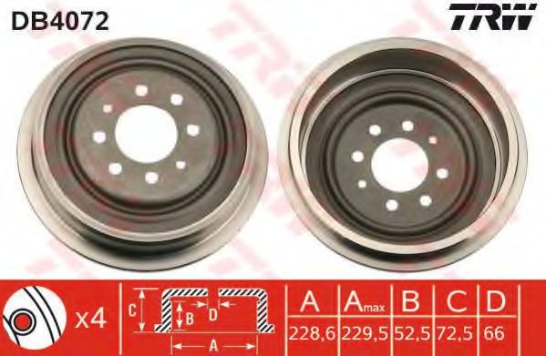 Tambur frana RENAULT MEGANE I Scenic (JA0/1) (1996 - 2001) TRW DB4072