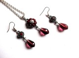 set colier si cercei cu cristale si marcasite 37126