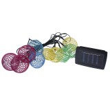 Cumpara ieftin Ghirlanda Solara LED 10 Spirale Colorate, Diametru 5.5cm, 2.3m, Lumina Alba, ABS si Metal, Gradina