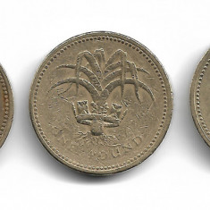 Anglia/Marea Britanie - POUND 1984, 1985, 1991 - set 3 monede