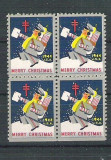 USA, Cinderella 1944 Christmas x 4, MNH, imperf. bottom L.091, Nestampilat