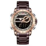 Cumpara ieftin Ceas barbatesc Naviforce, Elegant, Fashion, Cronograf, Dual Time, Quartz Coffe