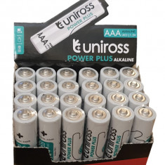 Set 24 baterii Alkaline AAA, LR03, Uniross Power plus