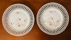 2 FARFURII DIN PORTELAN FIN, PICTATE MANUAL D18CM