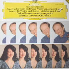 Disc vinil, LP. Concerto For Violin And Piano - Violin Concerto In D Minor-Gidon Kremer, Martha Argerich, Orpheu