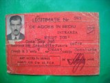 HOPCT LEGITIMATIE -DE ACCES IN SEDIU CONSILIUL POPULAR CONSTANTA 1973 COMITETUL JUDETEAN PCR 1973 -SOFER-