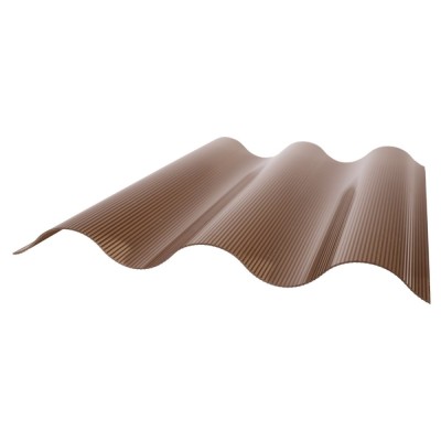 Policarbonat solid, ondulat, bronz, 2000 x 1050 x 1 mm foto