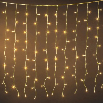Instalație de Lumini Perdea, 400 LED, Alb Cald, Cablu Transparent, Extensibil, 500x200 cm foto