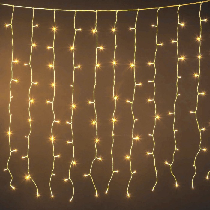 Instalație de Lumini Perdea, 400 LED, Alb Cald, Cablu Transparent, Extensibil, 500x200 cm