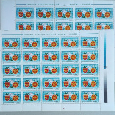 TIMBRE ROMANIA L.P1205 EXP.Filatelica româno - chineză 2 coli normal +eroare MNH