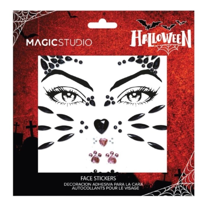 Set autocolante stralucitoare pentru fata, Magic Studio, Halloween Face Gems, 85122