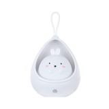 Lampa de veghe portabilă eMazing, Două moduri de operare, silicon non-toxic, &icirc;ncărcare USB, senzor de mișcare, alb, design iepuraș