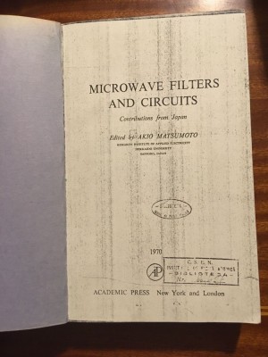 MICROWAVE FILTERS AND CIRCUITS - Akio Matsumoto (1970 - copie xerox) foto