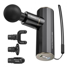 Aparat Vibro-Masaj Portabil, cu acumulator 2000mAh, 4 trepte de viteza, 4 capete interschimbabile + cutie de
