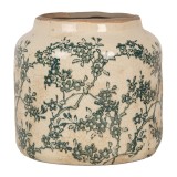 Cumpara ieftin Ghiveci flori ceramica bej verde &Oslash; 15x14 cm