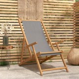 vidaXL Scaun de plajă Gri deschis Lemn solid de tec 42032667