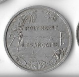 Moneda 2 francs 1965 - Polinezia Franceza, Australia si Oceania, Aluminiu