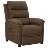 vidaXL Fotoliu rabatabil, maro, material textil