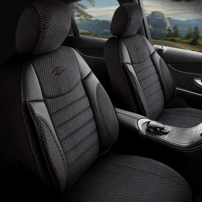 Set Huse Scaune Auto pentru Audi S4 - Panda Elegant, negru gri, 11 piese foto