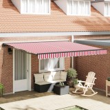 vidaXL Cortina Retractabilă Stripe Roșu și Alb 400x300 cm țesătură 3330558