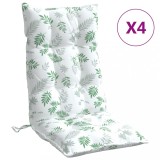 Cumpara ieftin Perne de scaun spatar inalt, 4 buc, model frunze, textil Oxford