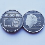 Aruba 1 Florin 1986 Beatrix, Moneda Olanda, UNC/aUnc, 8.5g, 26mm