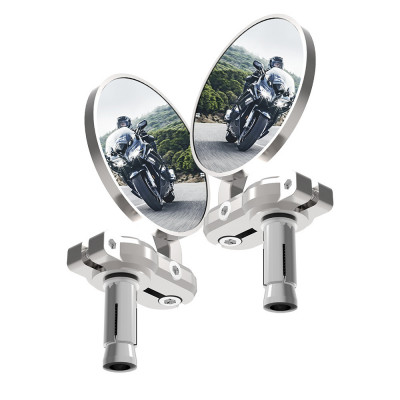 Set Oglinzi Moto Ghidon Oxford Bar End Mirrors, Silver foto