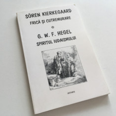 SOREN KIERKEGAARD, FRICA SI CUTREMUR/ G.W.F. HEGEL, SPIRITUL IUDAISMULUI