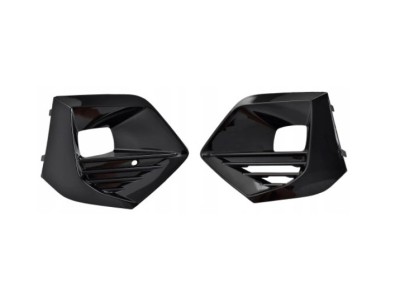 Grila bara protectie, spoiler Peugeot 2008/E-2008, 11.2019-01.2024, montare fata, stanga+dreapta, cu locas proiectoare; Negru lucios; set (2 buc.); l foto