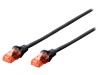 Cablu patch cord UTP Cat6 negru 2m, Digitus