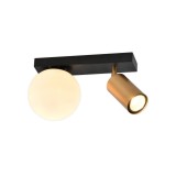 Spot LED Klausen Spoty AP2 Modern 27x16cm, Corp Iluminat Perete Alama Negru, Dubla Sursa E14 GU10, Lampa Ambientala Design Urban pentru Interior
