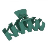 Clamă Păr Femei Zigzag, Plastic, Verde, 11cm, Oem