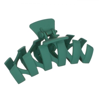 Clamă Păr Femei Zigzag, Plastic, Verde, 11cm foto