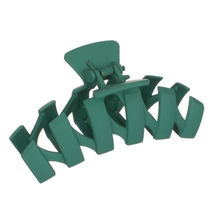Clamă Păr Femei Zigzag, Plastic, Verde, 11cm