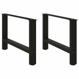 VidaXL Picioare pentru măsuță de cafea, negru, 2 buc., 70x(42-43) cm, oțel