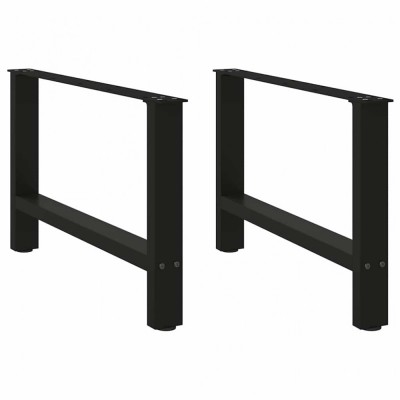 Gossi picioare masuta de cafea negru 2 buc 70x(42-43) cm otel foto